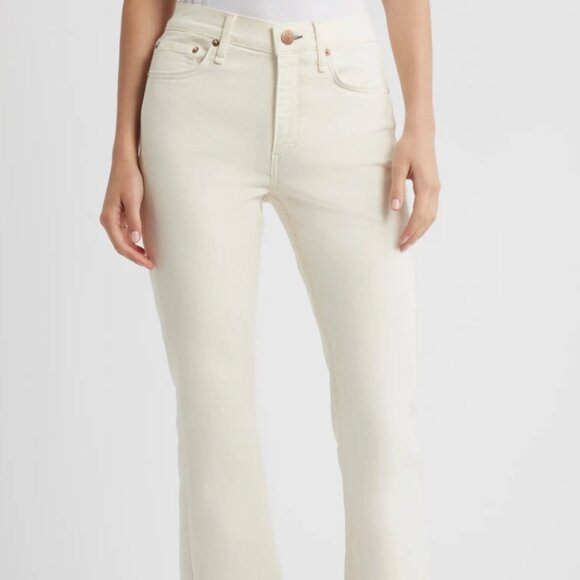 Rag and Bone Peyton Mid Rise cropped ecru white cream Jeans Size 27 - Picture 3 of 15